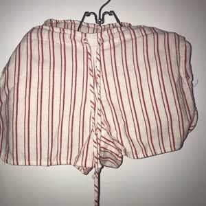 Brandy Melville Red and White Striped Shorts